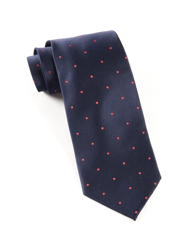 Satin Dot Navy Tie sold by The Tie Bar