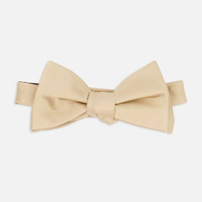Solid Satin Light Champagne Bow Tie sold by The Tie Bar