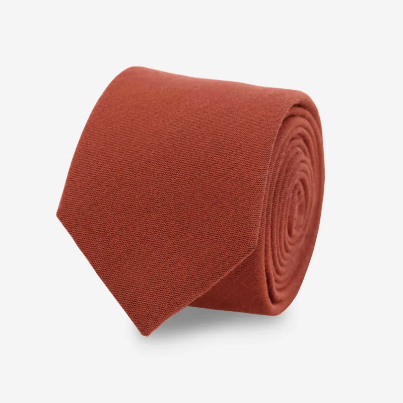 Solid Wool Burnt Orange Tie sold by The Tie Bar