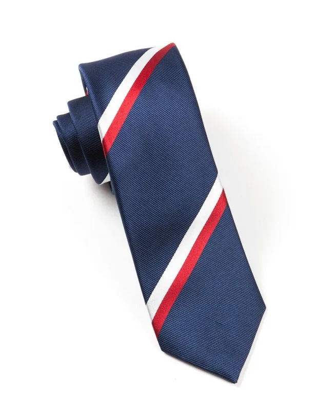 Ad Stripe Classic Navy Tie sold by The Tie Bar