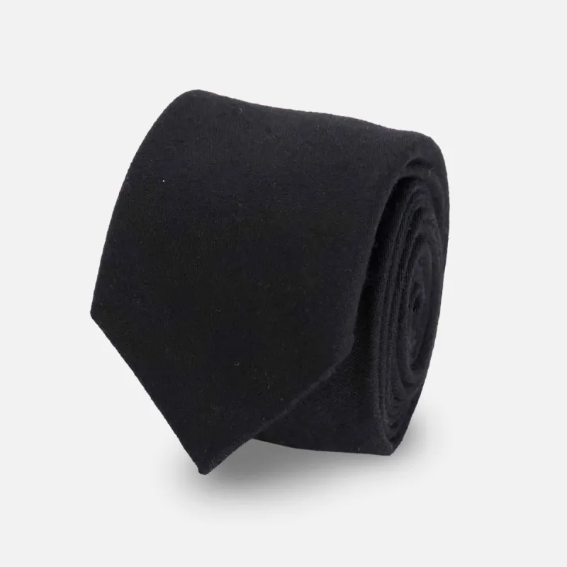Solid Wool Black Tie sold by The Tie Bar