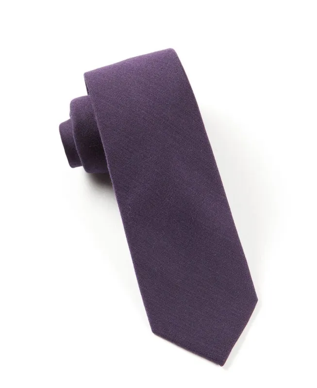 Solid Wool Eggplant Tie sold by The Tie Bar