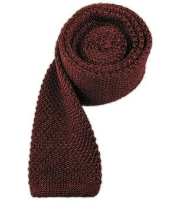 Knitted Burgundy Tie sold by The Tie Bar