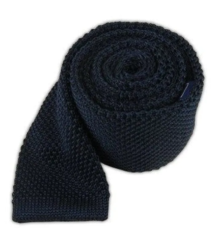 Knitted Midnight Navy Tie sold by The Tie Bar