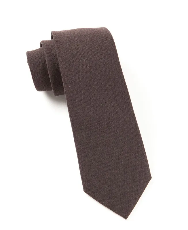 Solid Wool Chocolate Brown Tie sold by The Tie Bar