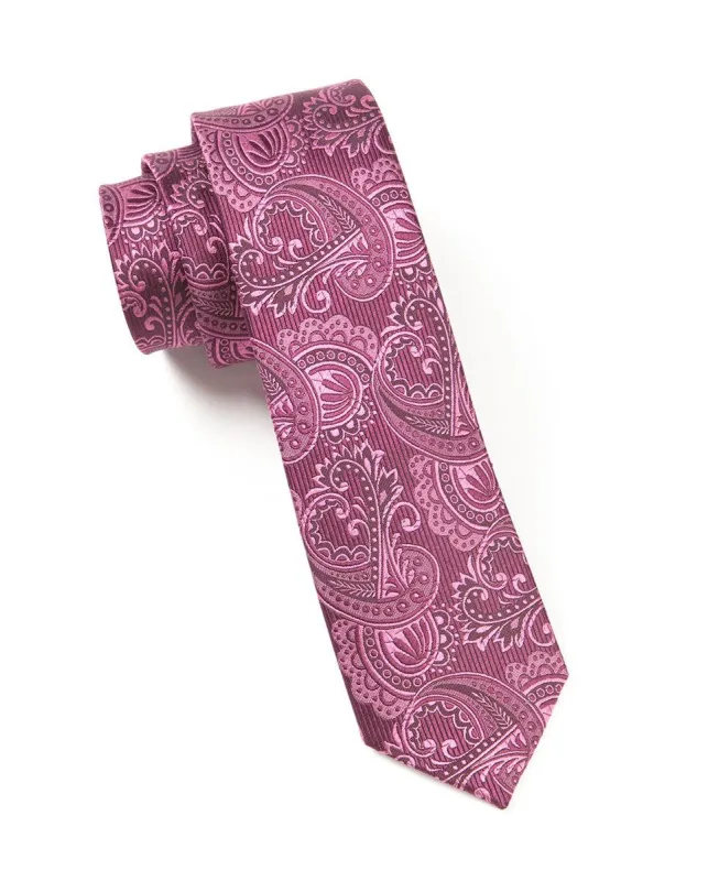 Twill Paisley Wine Tie sold by The Tie Bar