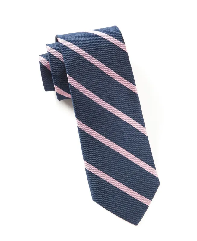 Trad Stripe Navy Tie sold by The Tie Bar