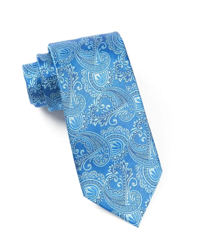 Twill Paisley Royal Blue Tie sold by The Tie Bar