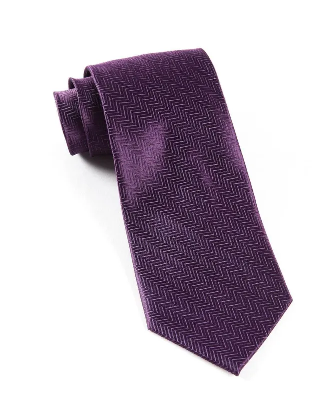 Herringbone Eggplant Tie sold by The Tie Bar