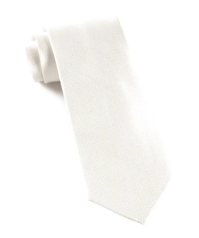 Herringbone Cream Tie sold by The Tie Bar
