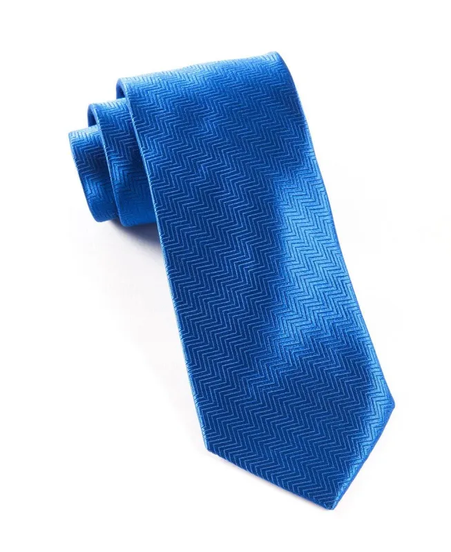 Herringbone Royal Blue Tie sold by The Tie Bar