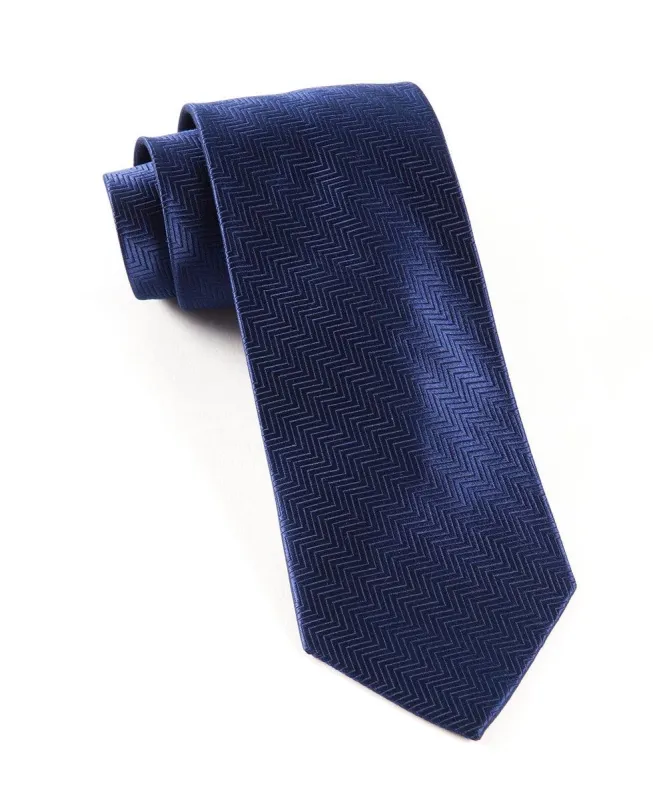 Herringbone Navy Tie sold by The Tie Bar