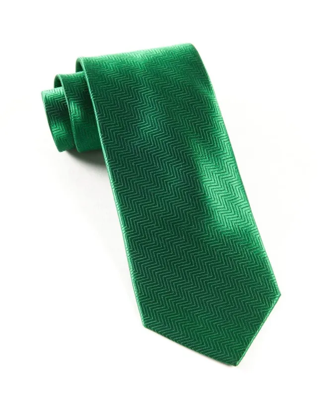 Herringbone Emerald Green Tie sold by The Tie Bar