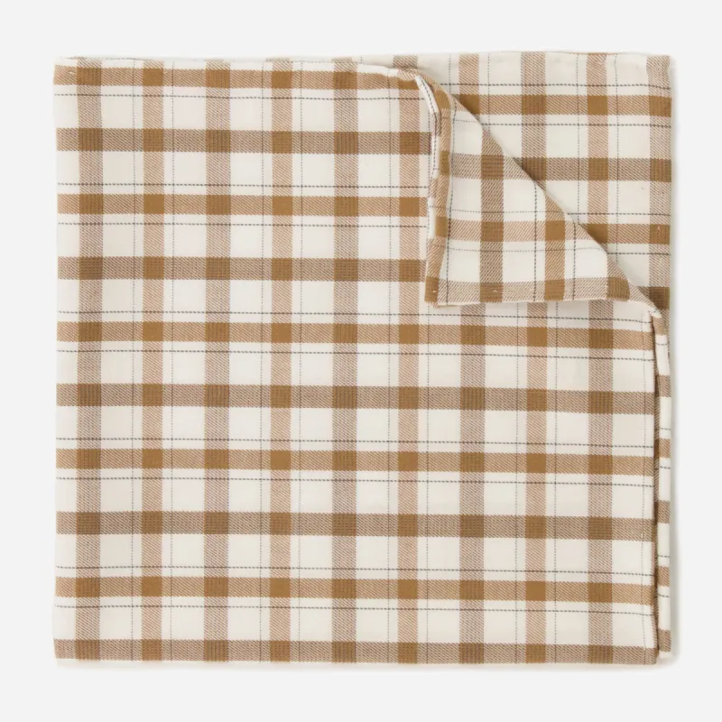 Tailgate Plaid Camel Pocket Square sold by The Tie Bar
