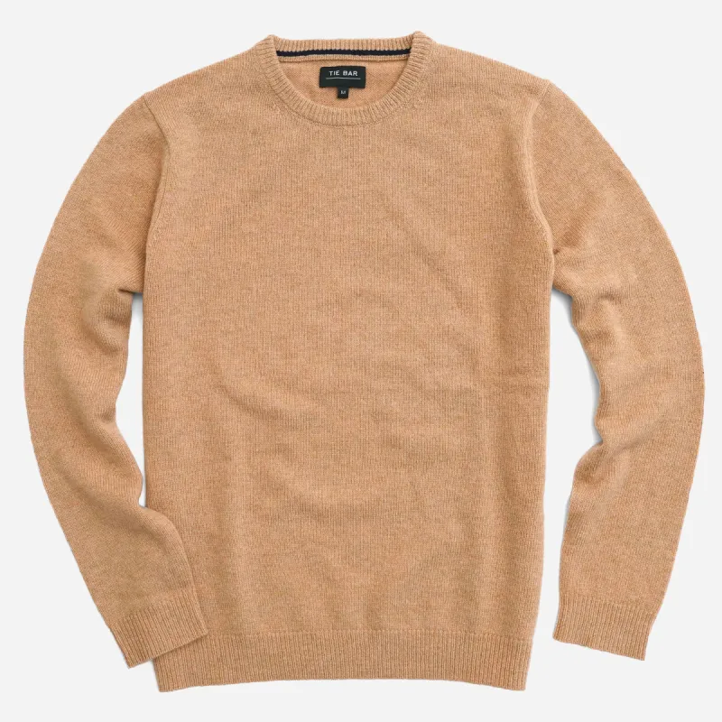 The Wells Street Merino Crewneck Oat Sweater sold by The Tie Bar