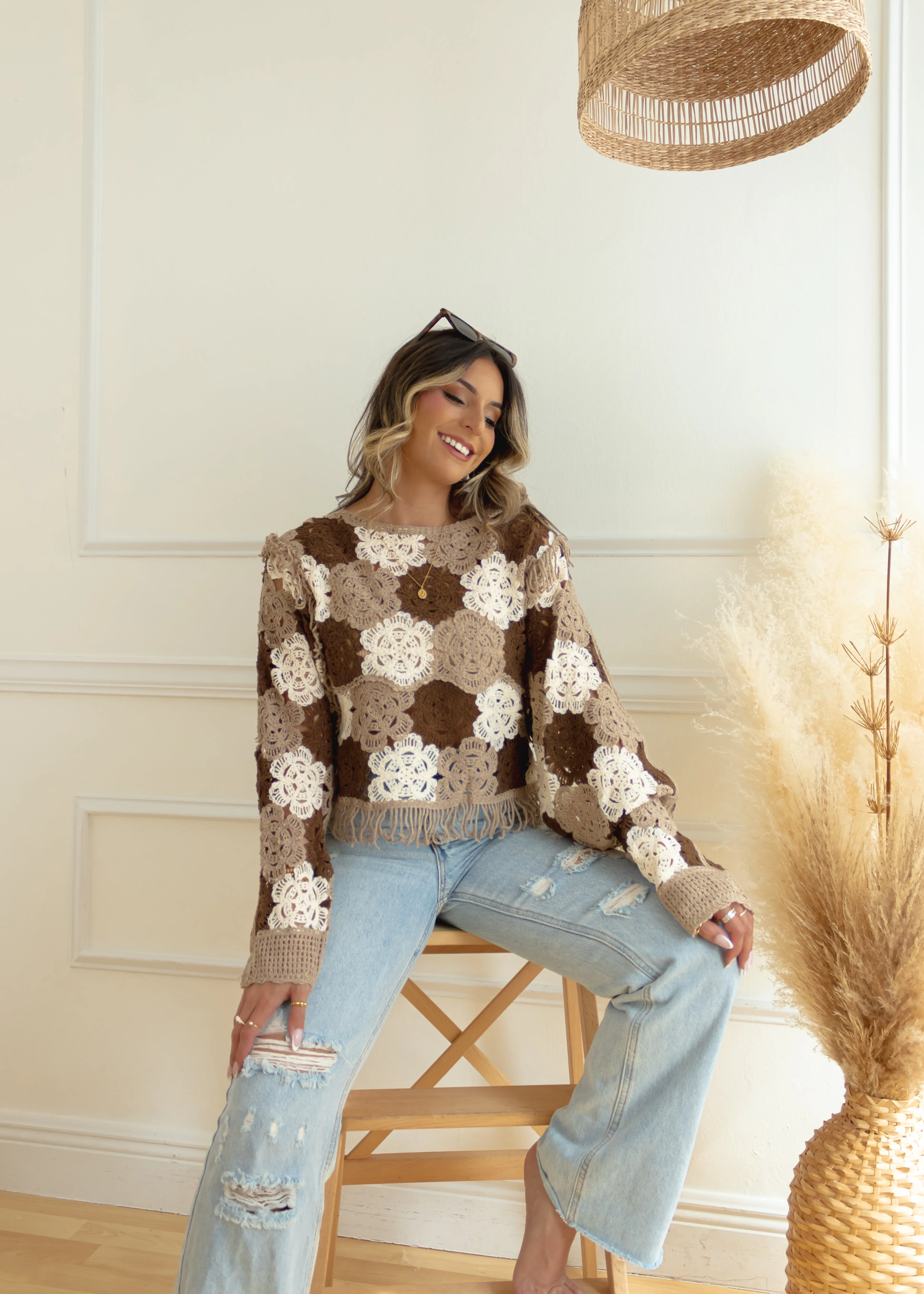 Newport Crochet Knit Top sold by The Wanderlust Bazaar product image thumbnail 2