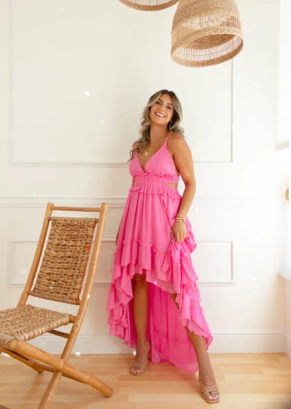 Sun Kissed Side Cut Midi Dress sold by The Wanderlust Bazaar