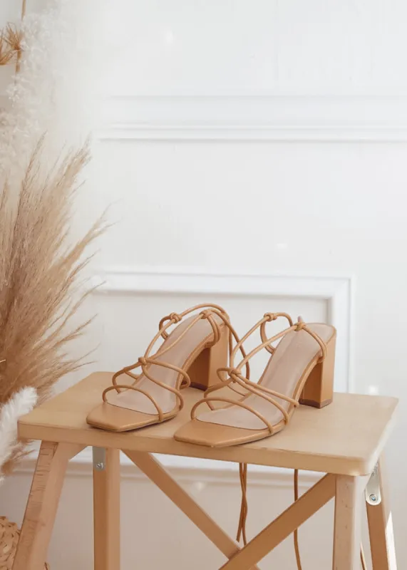 Crowd Pleaser Tie Up Block Heels sold by The Wanderlust Bazaar