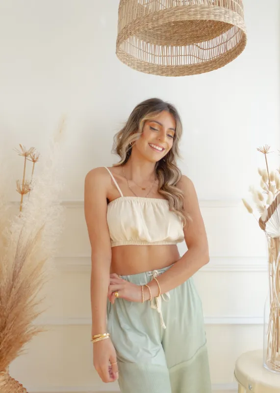 Boca Chica Scrunched Crop Top sold by The Wanderlust Bazaar