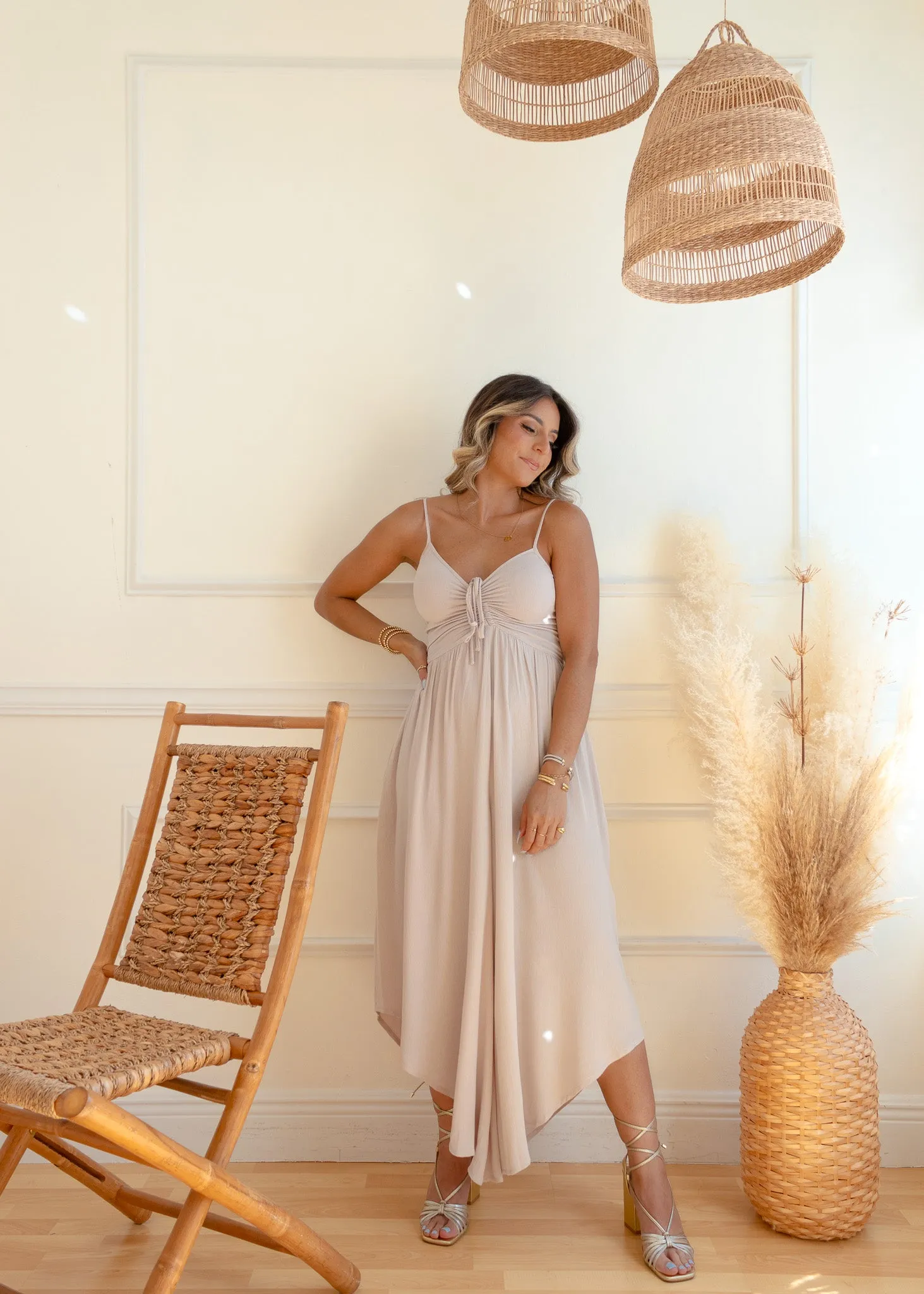 On The Move Taupe Jumpsuit sold by The Wanderlust Bazaar product image thumbnail 2