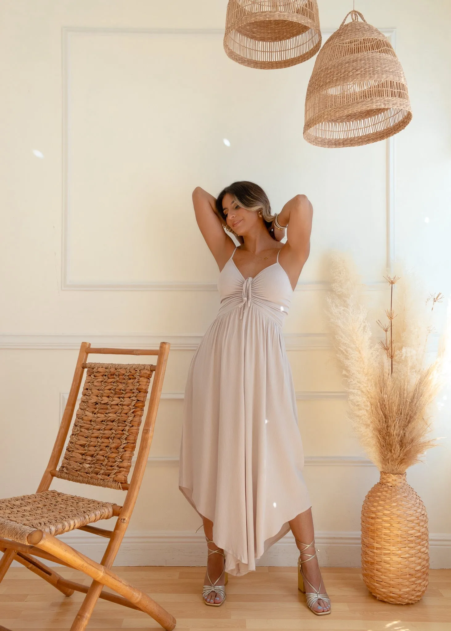 On The Move Taupe Jumpsuit sold by The Wanderlust Bazaar product image thumbnail 3