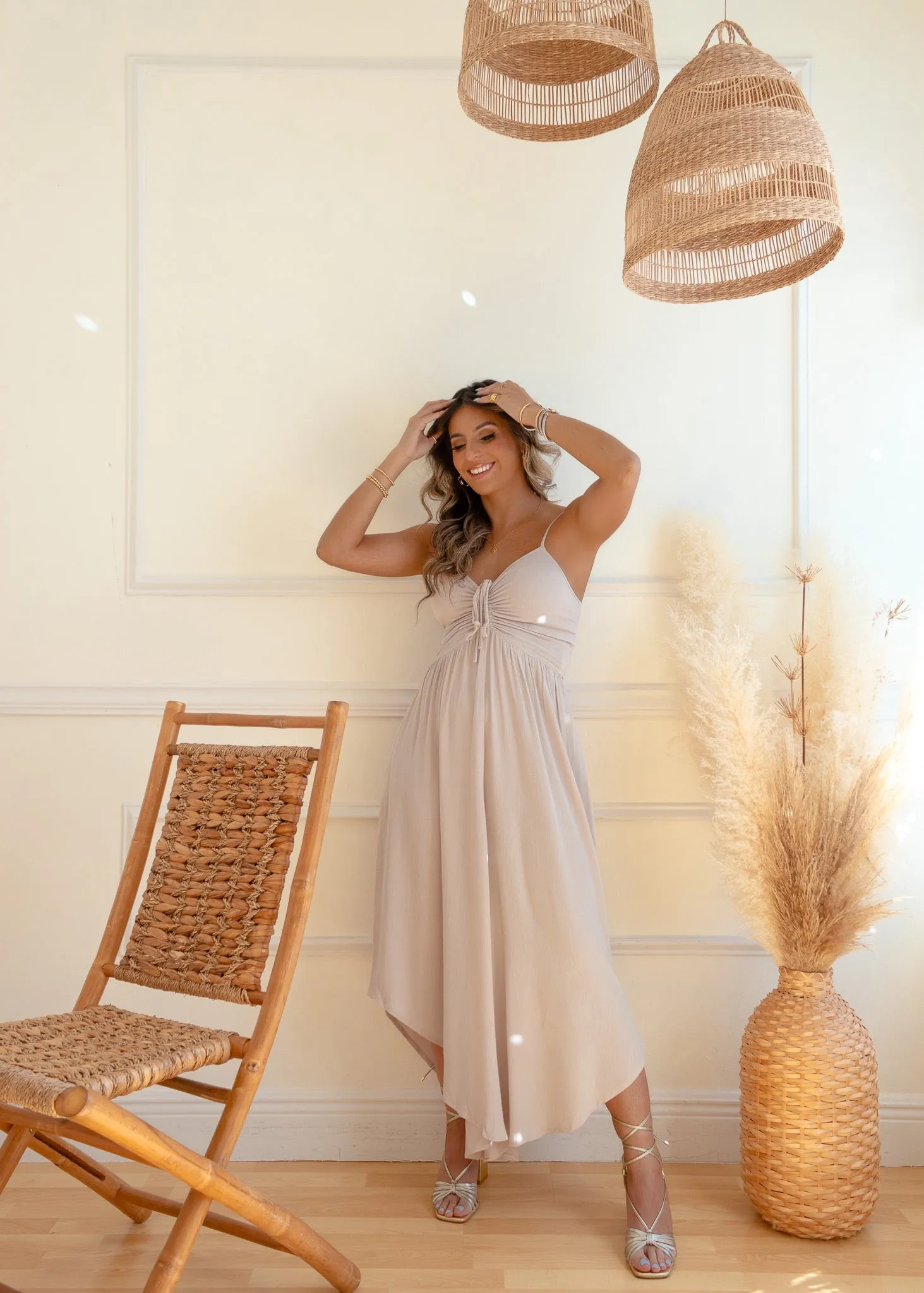 On The Move Taupe Jumpsuit sold by The Wanderlust Bazaar product image thumbnail 5