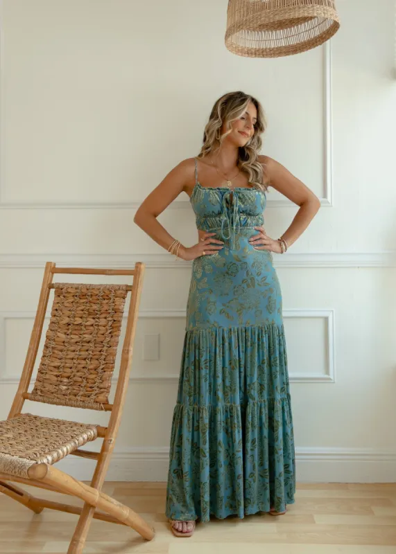 Sicily Open Back Maxi Dress sold by The Wanderlust Bazaar