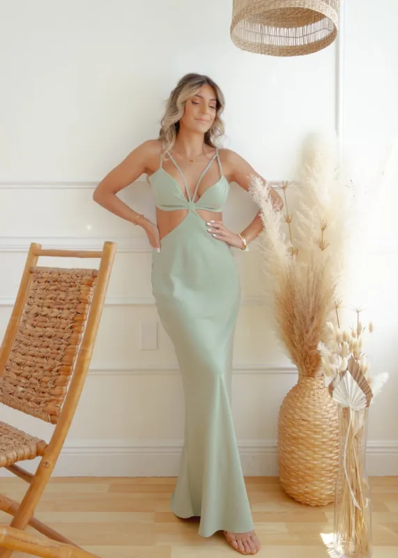 Positano Cut Out Maxi Dress sold by The Wanderlust Bazaar