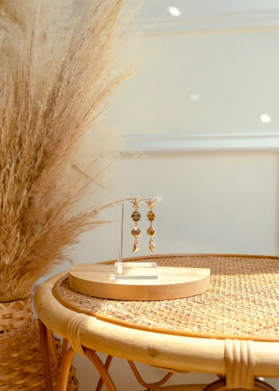 Sandy Days Dangling Seashell Earrings sold by The Wanderlust Bazaar