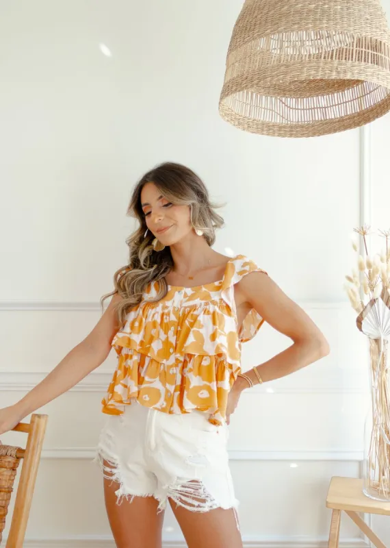 Smell The Flowers Floral Flowy Top sold by The Wanderlust Bazaar