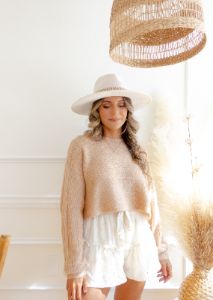 Cozy Night Knit Cropped Sweater sold by The Wanderlust Bazaar