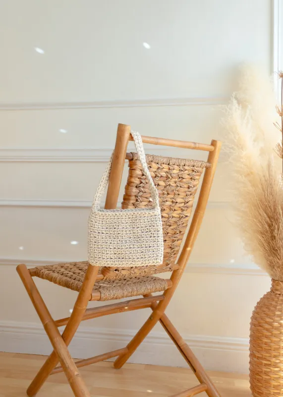 Cabana Club Ivory Crochet Knit Shoulder Bag sold by The Wanderlust Bazaar