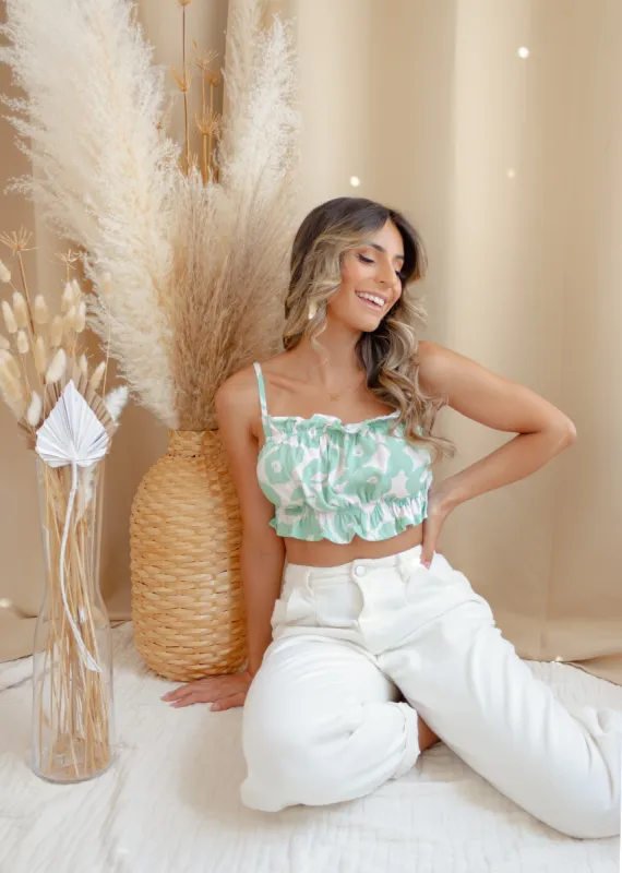 Smell The Flowers Floral Crop Top sold by The Wanderlust Bazaar