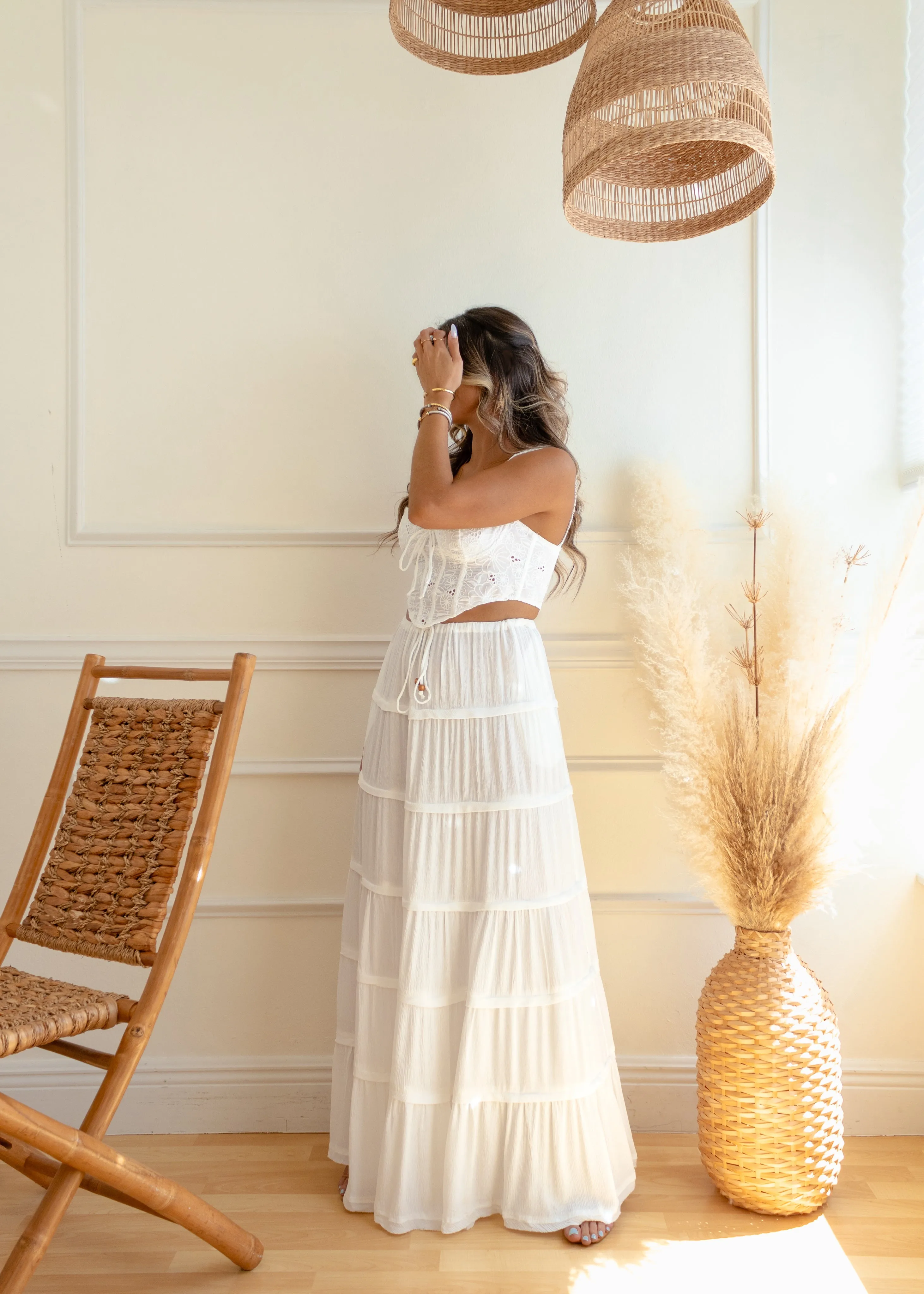 Ciao Bella White Maxi Skirt sold by The Wanderlust Bazaar product image thumbnail 2