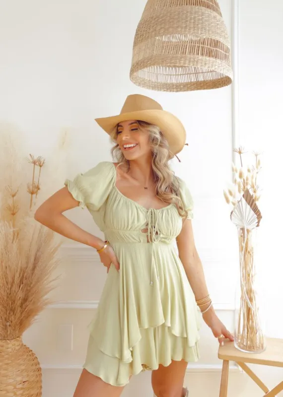 In The Limelight Lace Up Playsuit sold by The Wanderlust Bazaar