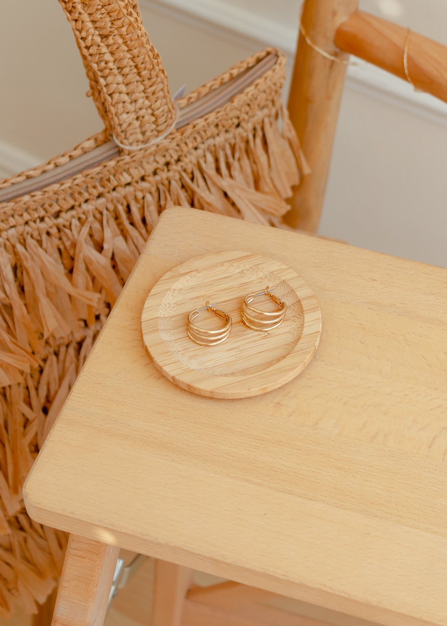 Khloe Triple Hoop Earrings sold by The Wanderlust Bazaar product image thumbnail 3