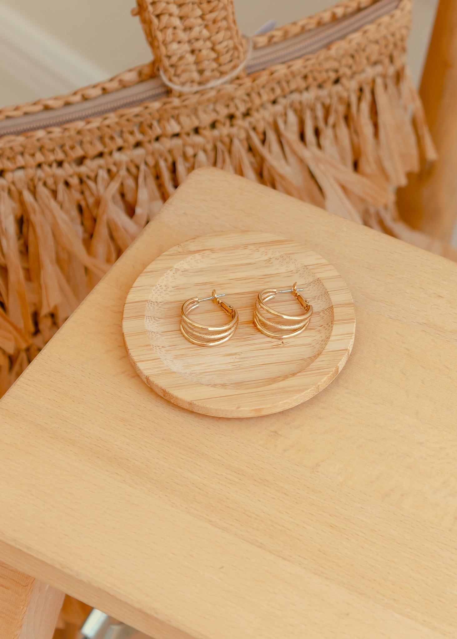 Khloe Triple Hoop Earrings sold by The Wanderlust Bazaar product image thumbnail 2