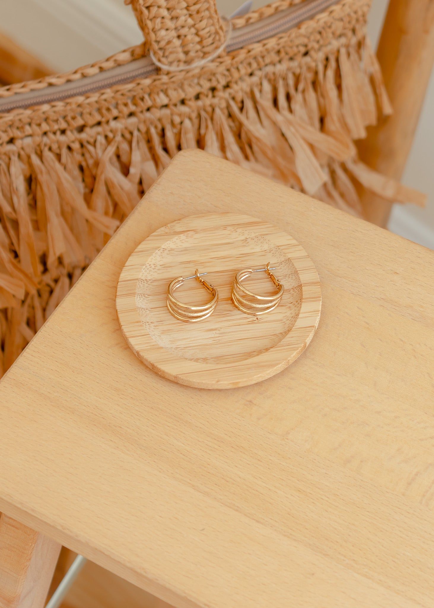 Khloe Triple Hoop Earrings sold by The Wanderlust Bazaar product image thumbnail 4