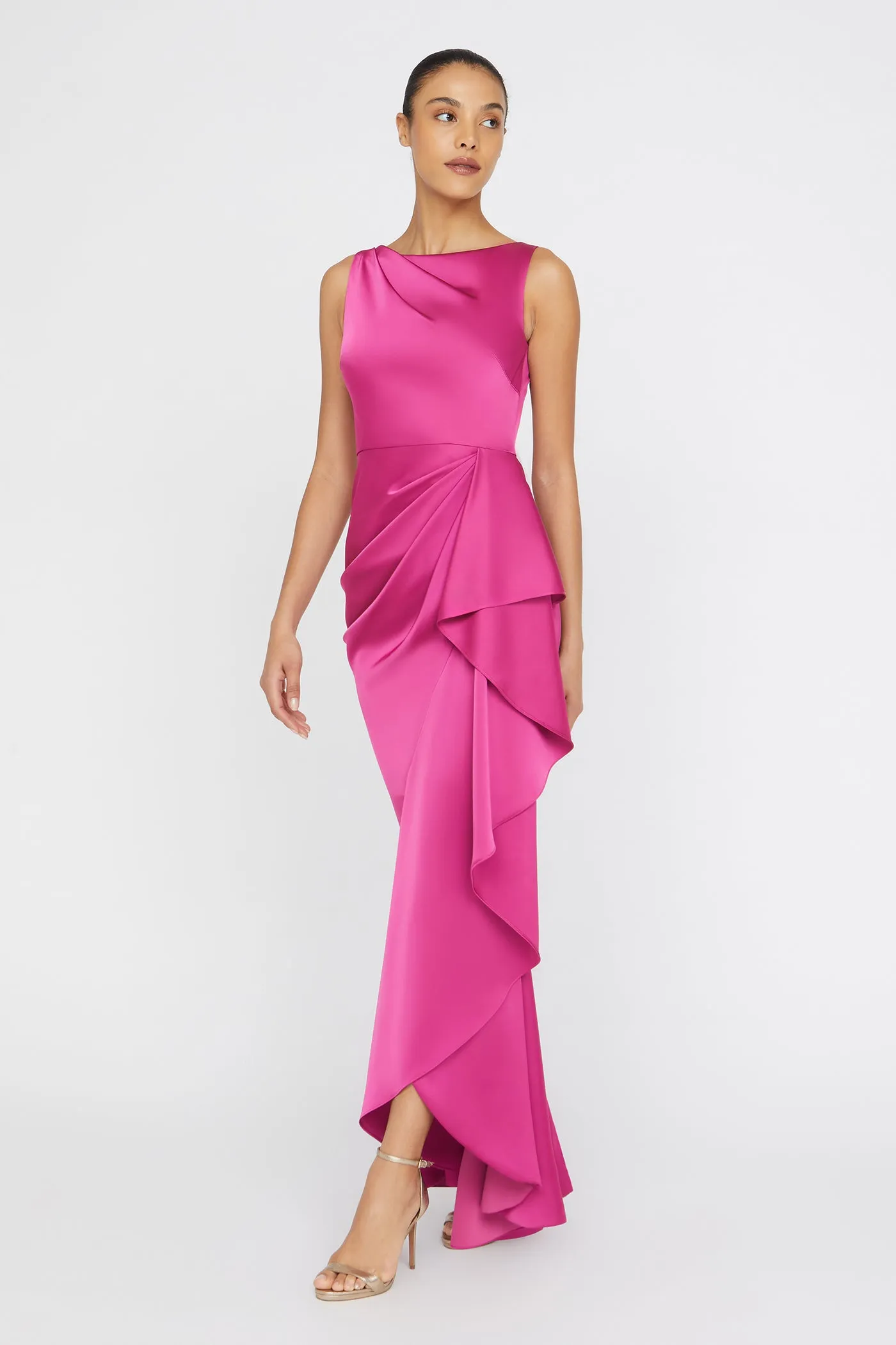 Harper Draped Wrap Gown sold by Theia product image thumbnail 3