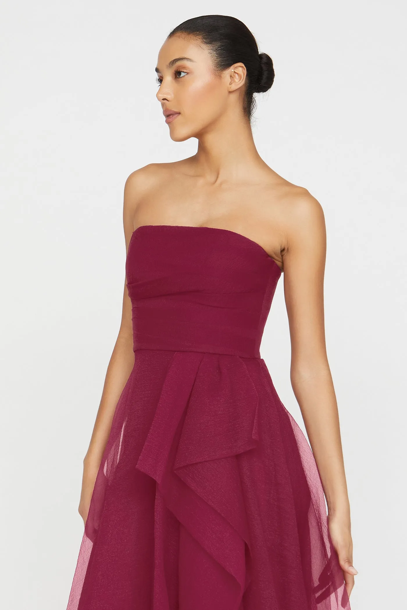 Teresa Strapless Draped Gown sold by Theia product image thumbnail 4