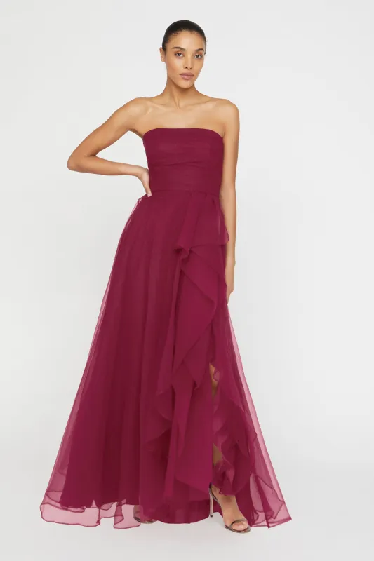 Teresa Strapless Draped Gown made by Theia