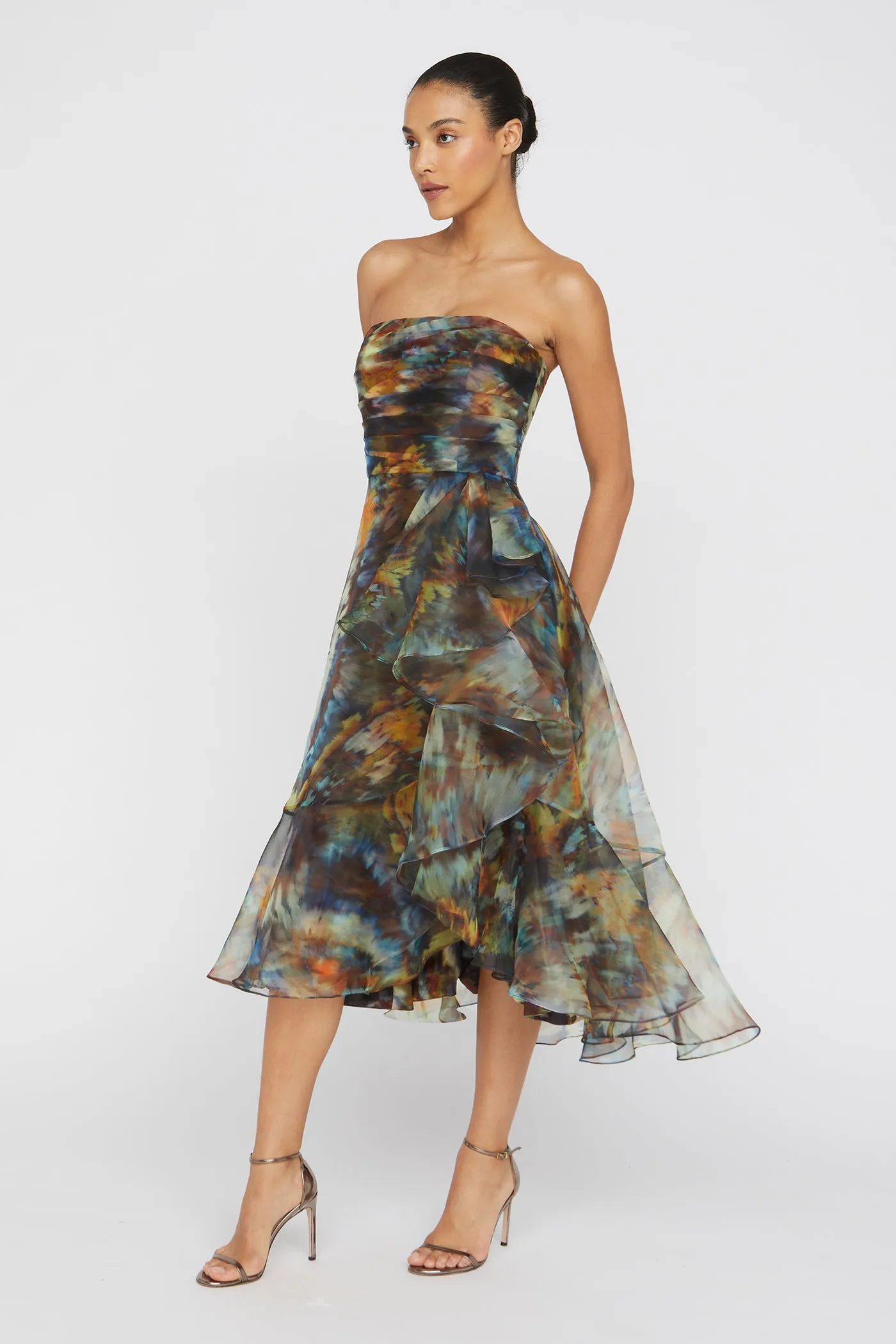 Evanthe Strapless Draped Dress sold by Theia product image thumbnail 3