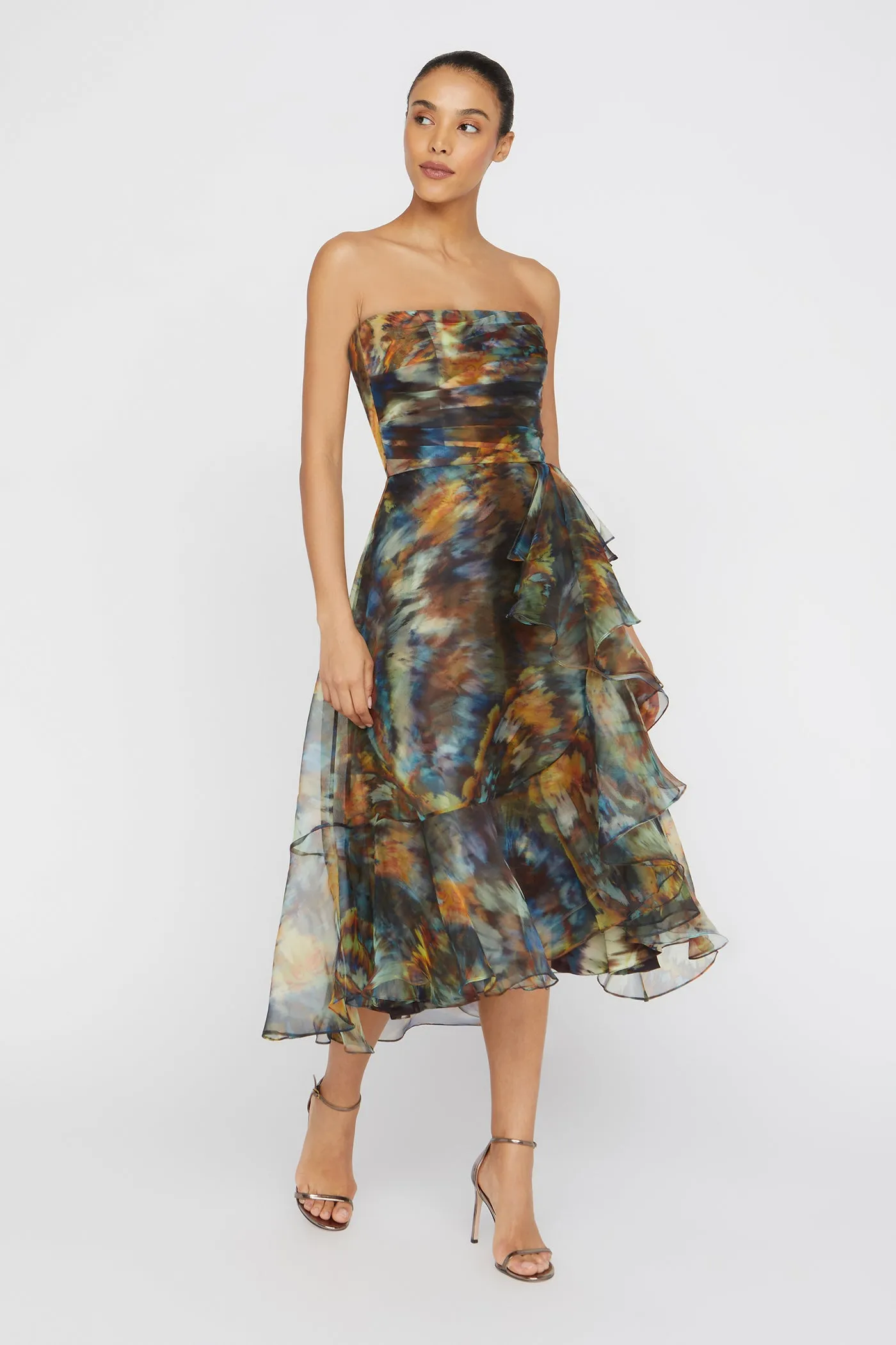 Evanthe Strapless Draped Dress sold by Theia product image thumbnail 5