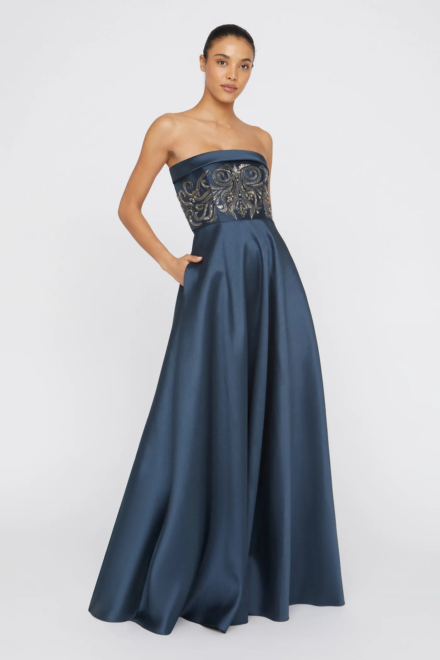 Paloma Mikado A-Line Gown sold by Theia product image thumbnail 3