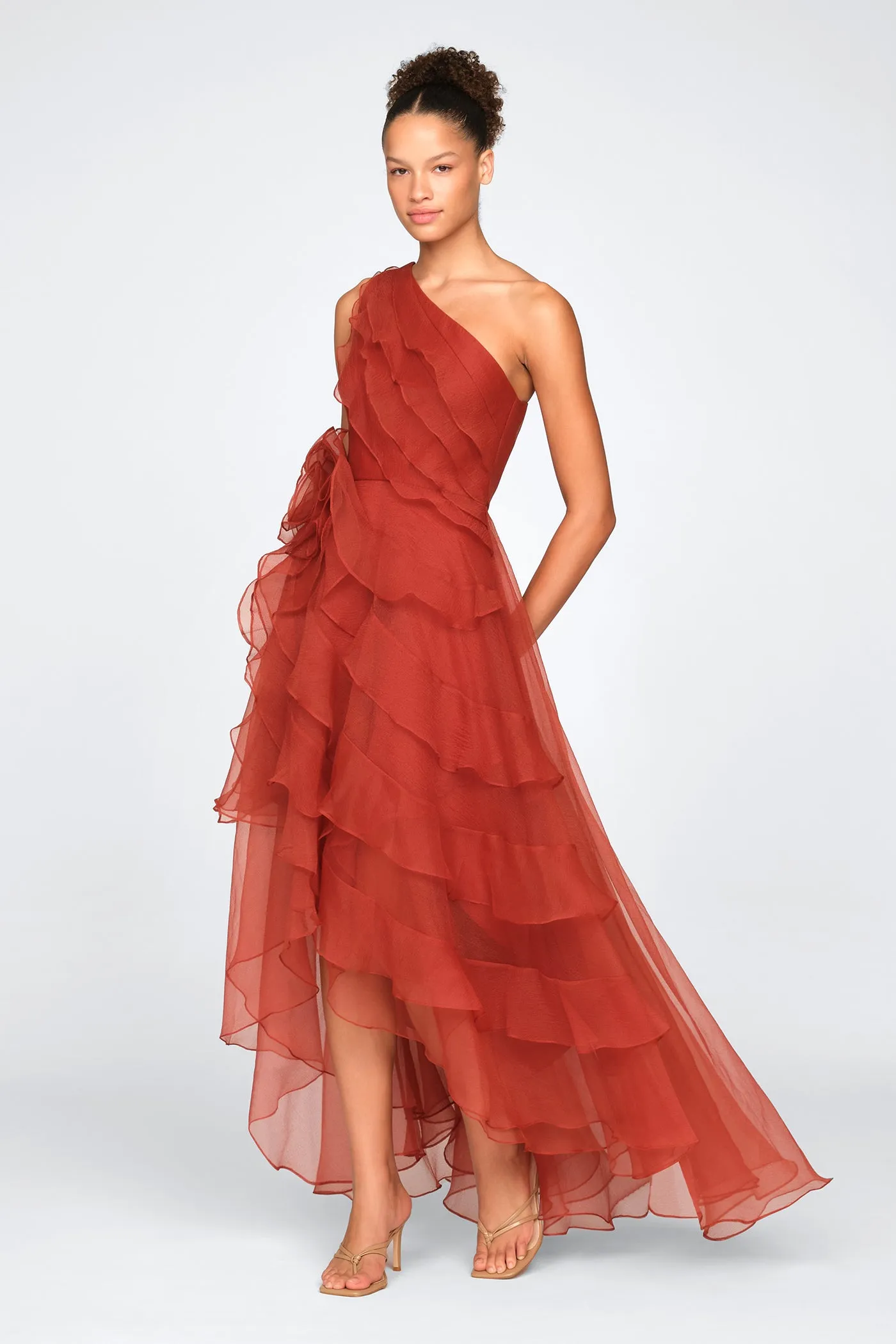 Daniella Tiered Ruffle Gown sold by Theia product image thumbnail 5