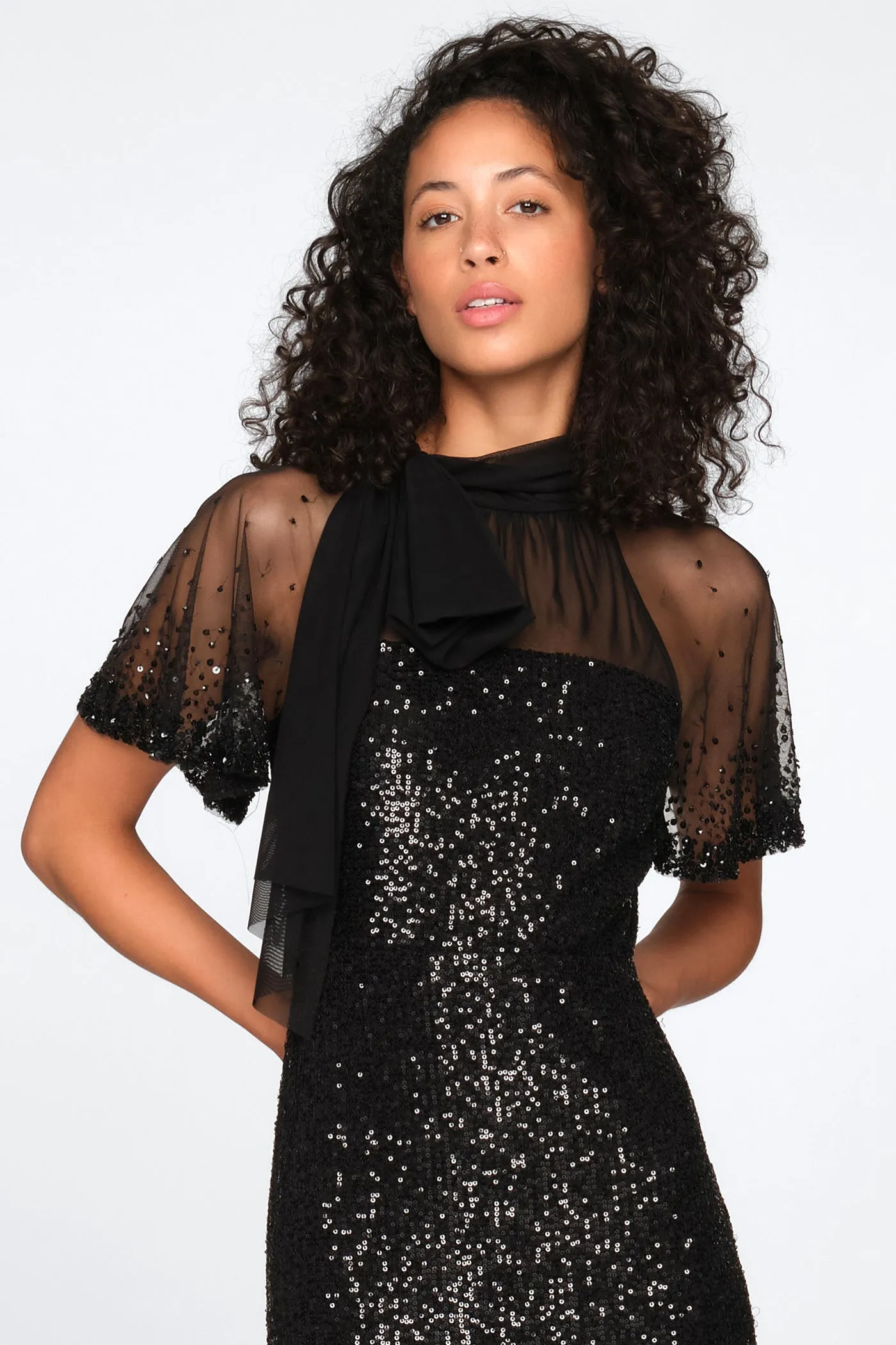 Violette Neck Tie Gown sold by Theia product image thumbnail 4