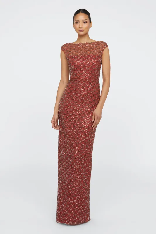 Aura Beaded Column Gown sold by Theia