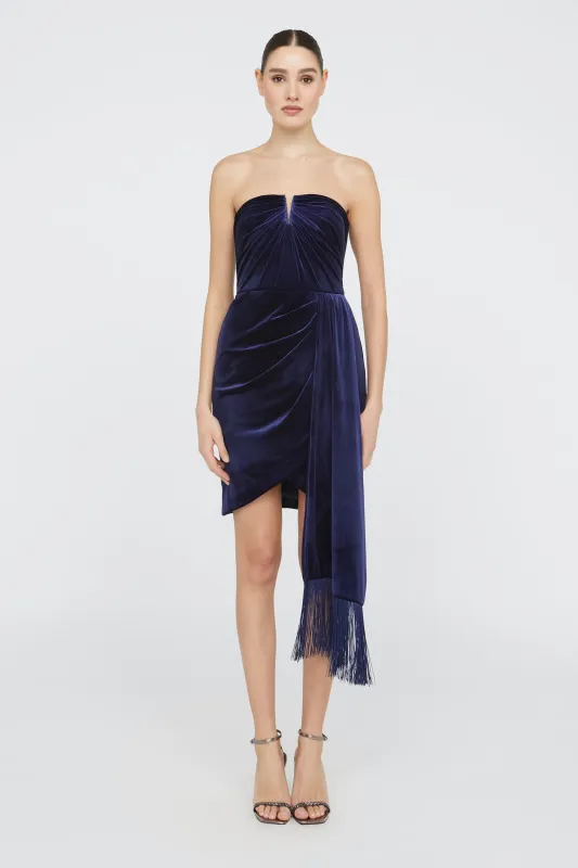 Ursula Strapless Velvet Dress made by Theia