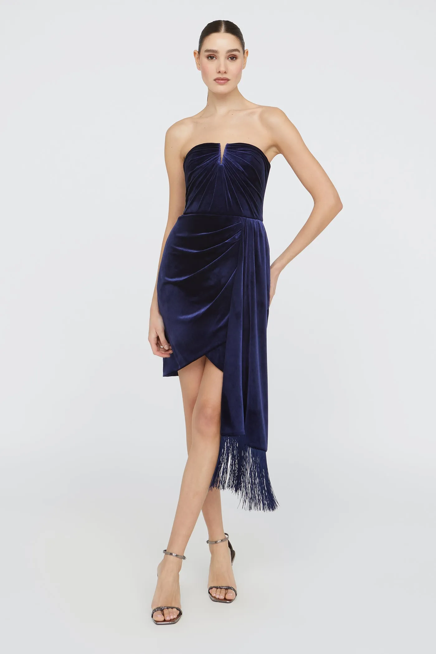 Ursula Strapless Velvet Dress sold by Theia product image thumbnail 5
