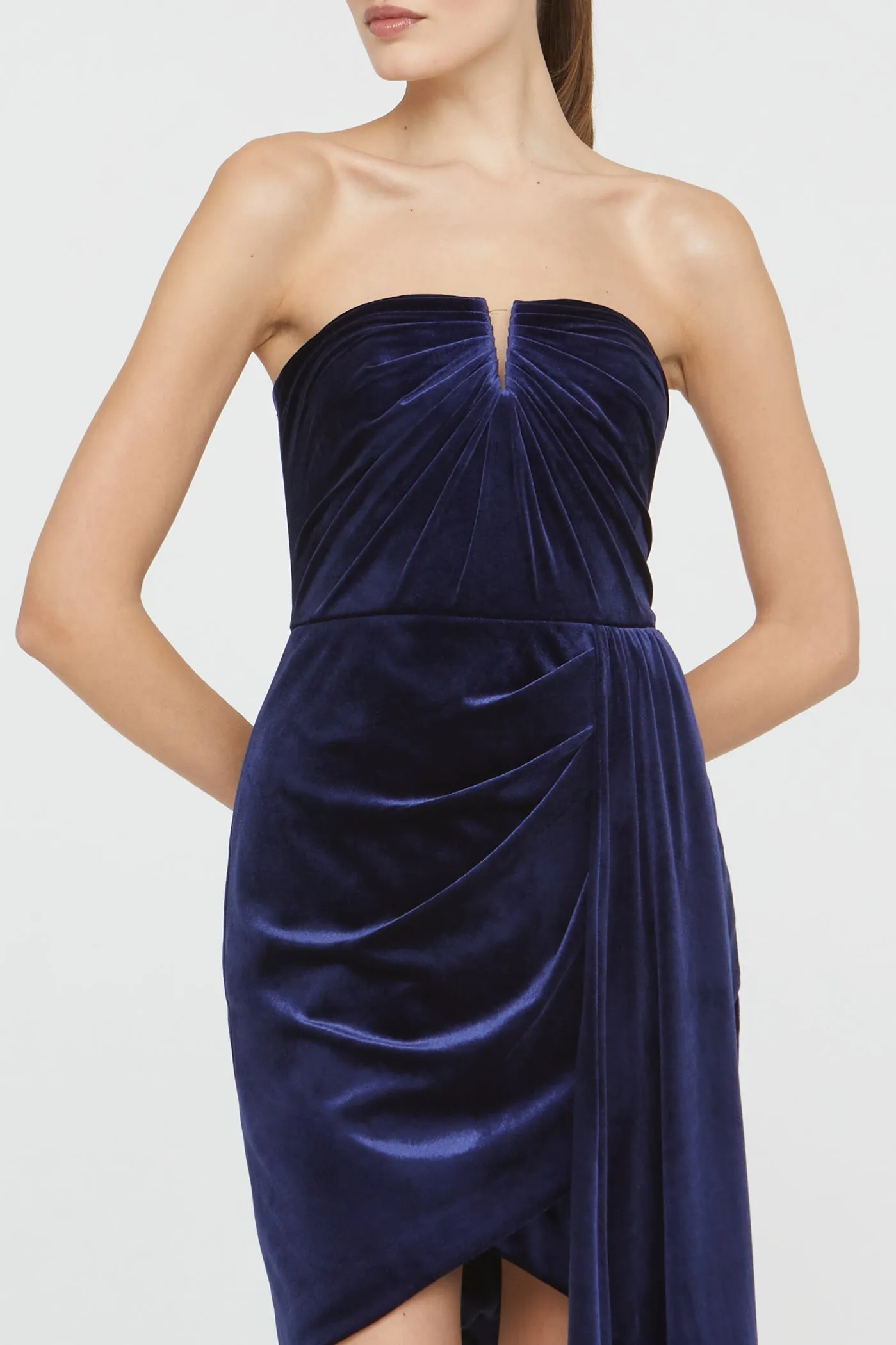 Ursula Strapless Velvet Dress sold by Theia product image thumbnail 4